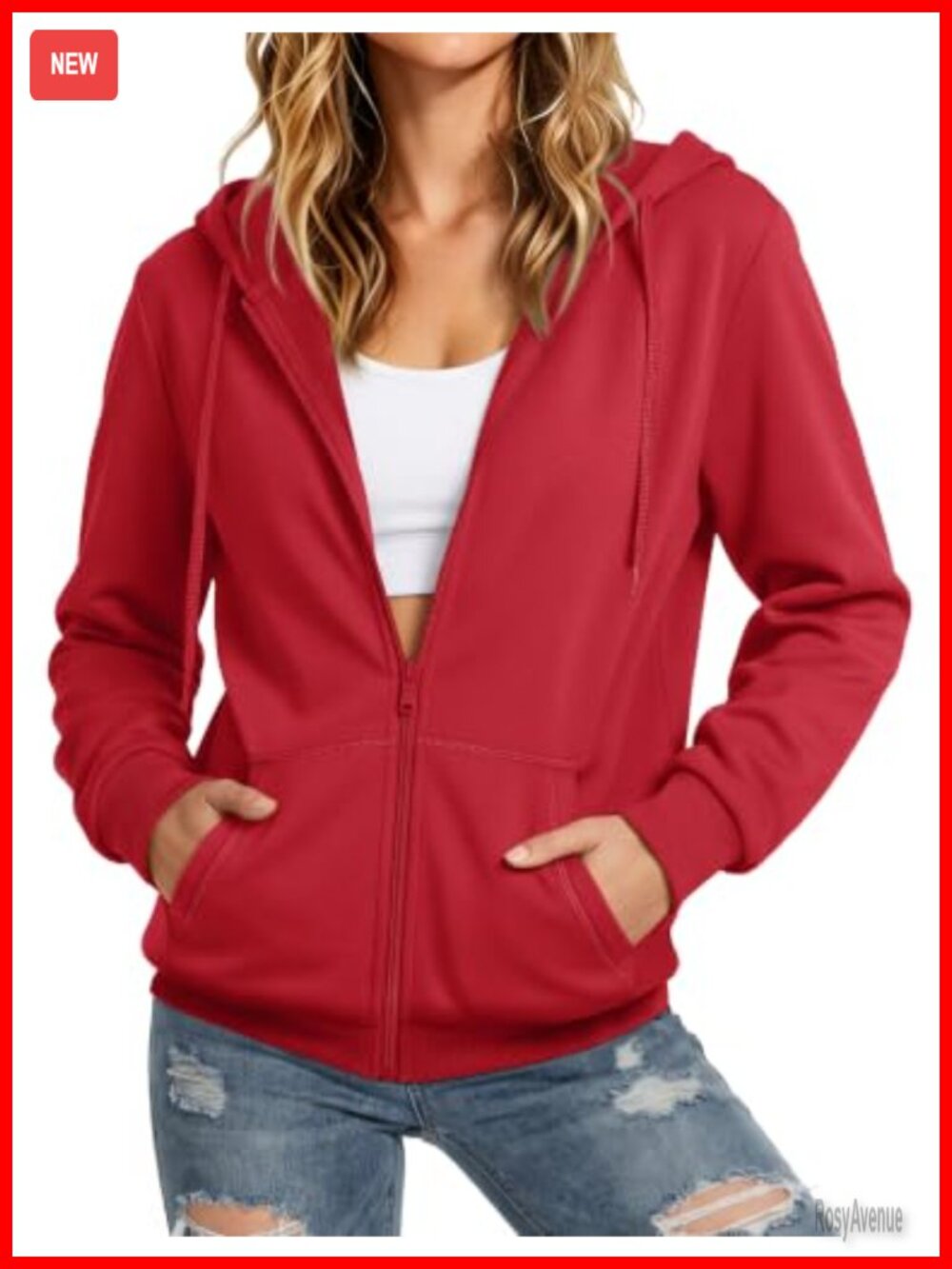 Women Fleece Lined Zip Up Hoodie Full Zip Hooded Sweatshirt Casual Fall Winter